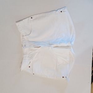 Riders white jean shorts side slit size 14